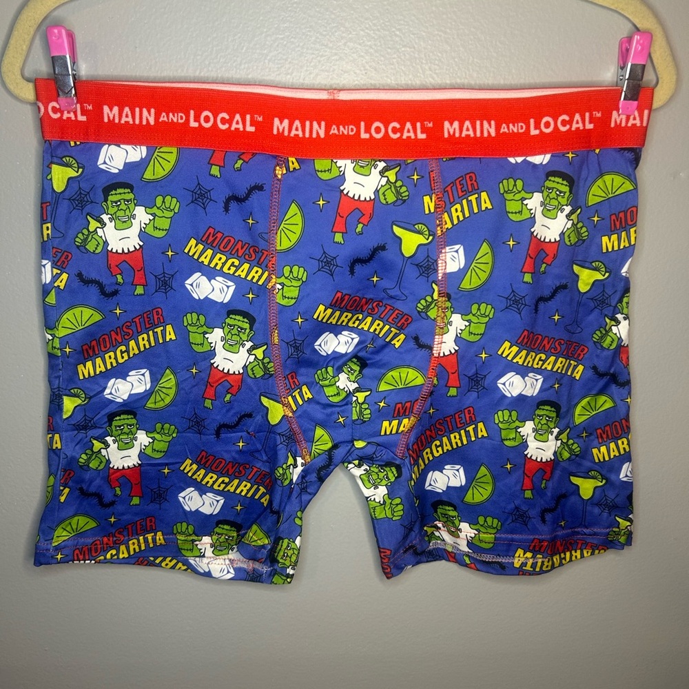 NWOT Adult Halloween Monster Margarita Frankenstein Unisex Stretch Boxer Brief